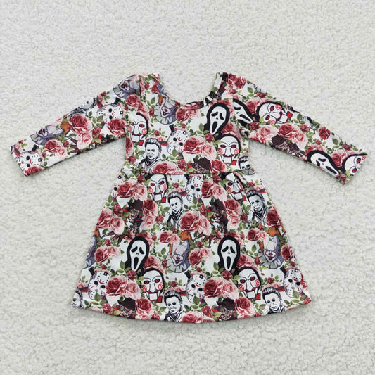 halloween girls dress floral kids skirt