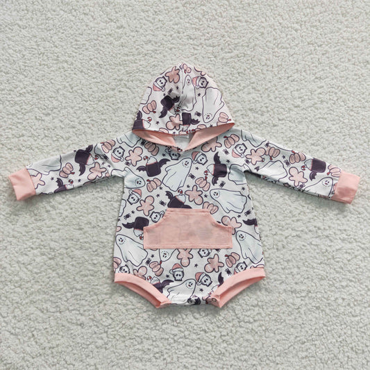 halloween bubble ghost baby girls hooded romper