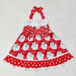 GSD1345 Santa Claus Snowflake Polka Dot Red Lace Sleeveless Dress