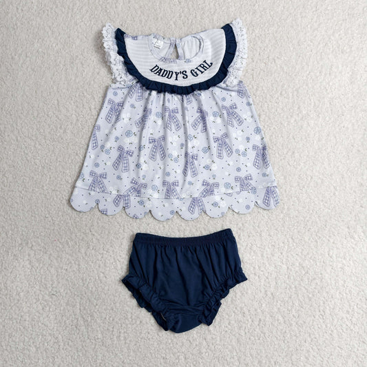 (Preorder new) No moq milk silk GBO0519 Smocked Daddy's Girl Flowers Bows Tunic Bummies Clothes Sets Preorder