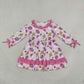 NEW RTS NO MOQ milk silk GLD0753 Baby Girls Santa Cactus Christmas Western Ruffle Knee Length Dresses