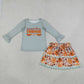 NEW RTS NO MOQ milk silk GLD0763 Baby Girls Sweeter Than Pumpkins Pie Top Skirt Short Thanksgivings Clothes Set
