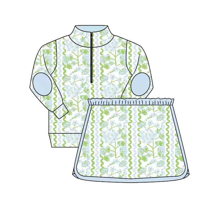 3.6GSD1017 Green skirt and pants suit
