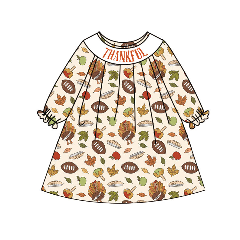 3.21GLD1026smock Thanksgiving dress