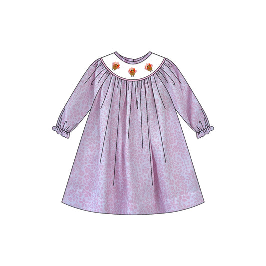 3.21GLD1027smock purple Thanksgiving dress