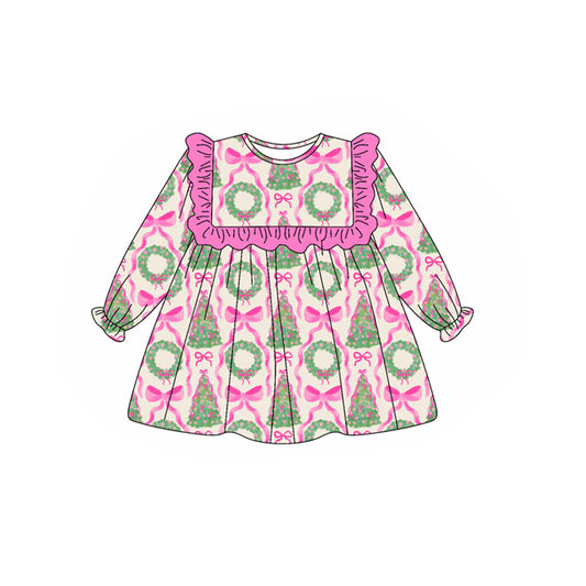 5.12GLD1040 Christmas tree long sleeve dress