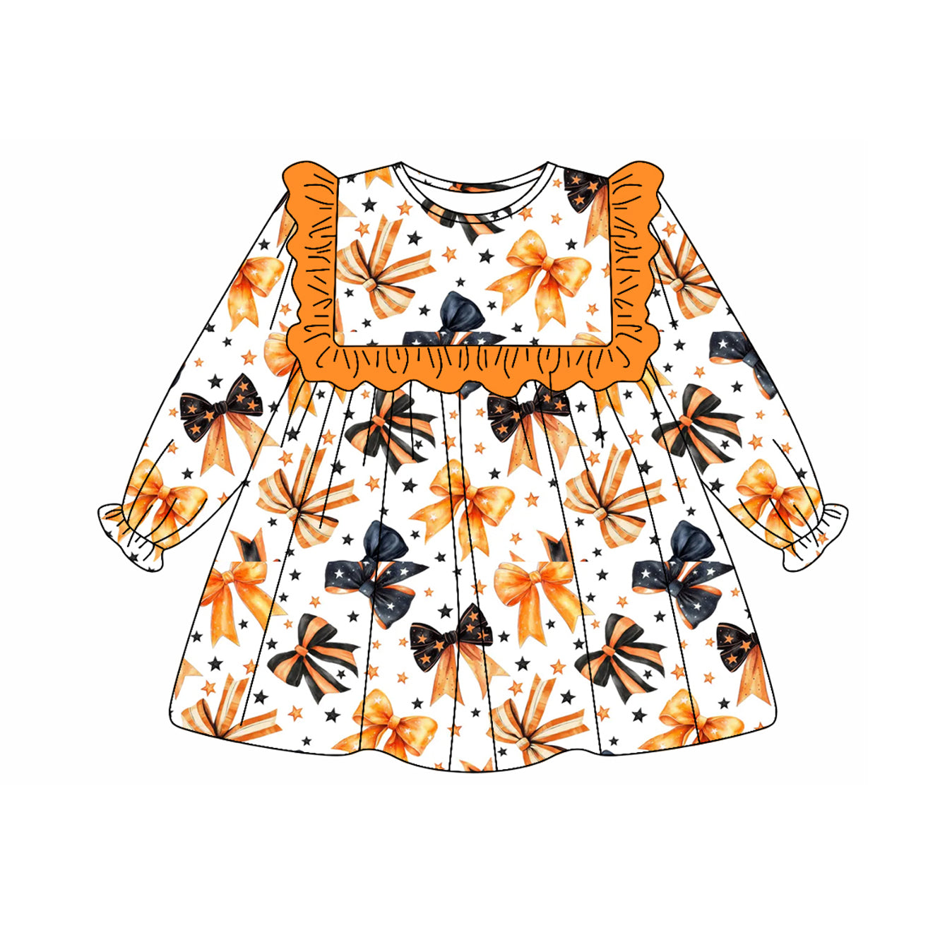 5.14GLD1044 Orange Bow Dress