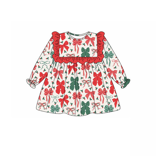 5.14GLD1046 Christmas bow dress
