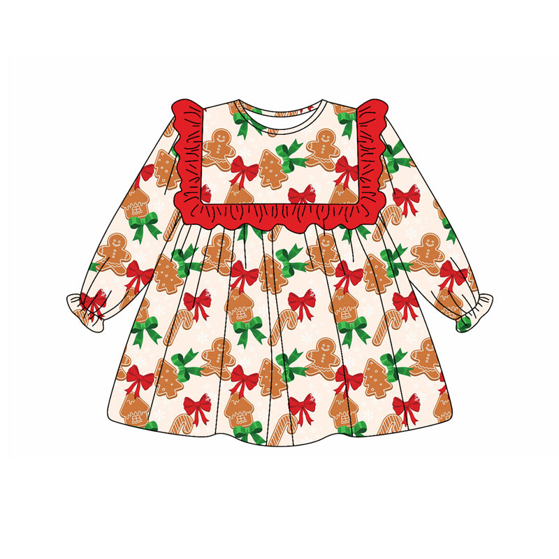 5.16GLD1051 Gingerbread long-sleeved doll collar dress
