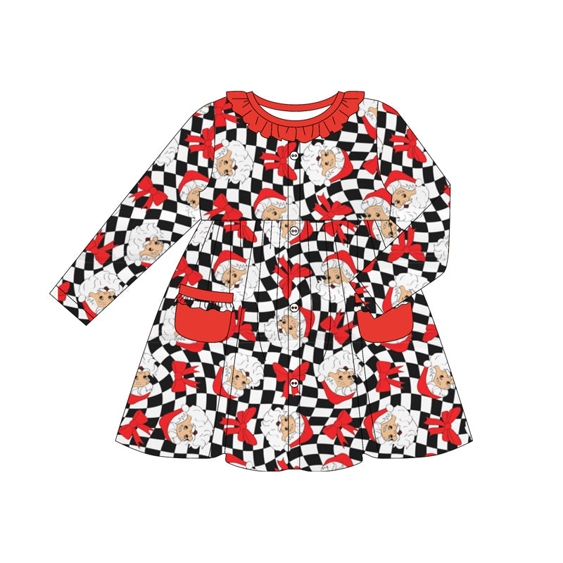 5.17GLD1064 Santa Claus red long-sleeved dress