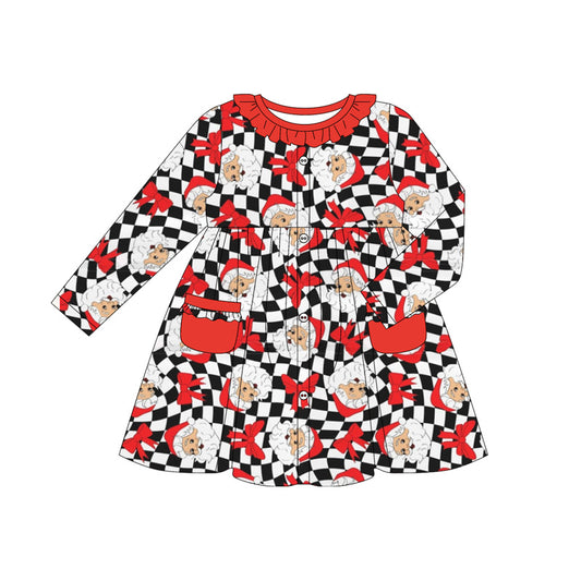 5.17GLD1064 Santa Claus red long-sleeved dress