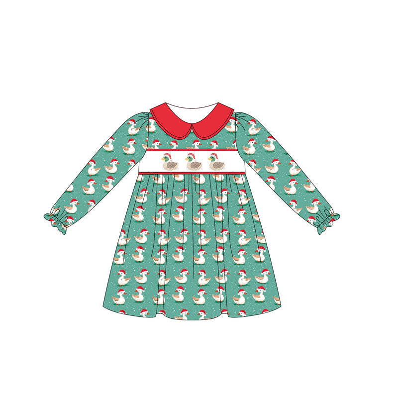 5.21GLD1074 duck Christmas long-sleeved dress
