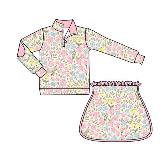 5.22 GLD1077 Pink floral girl suit