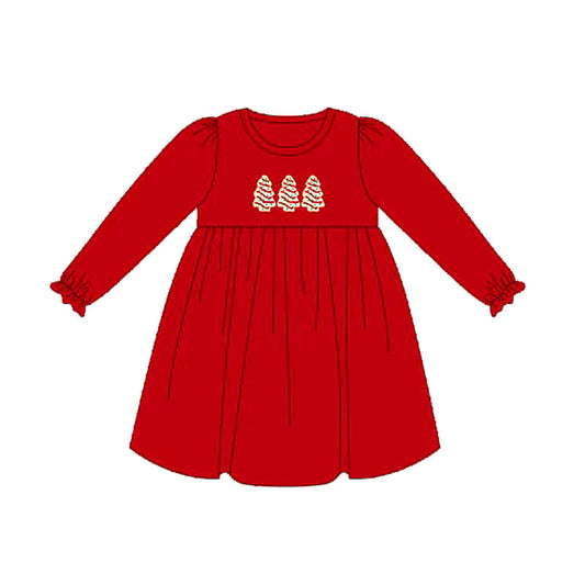 5.28GLD1089 Christmas tree red long sleeve dress