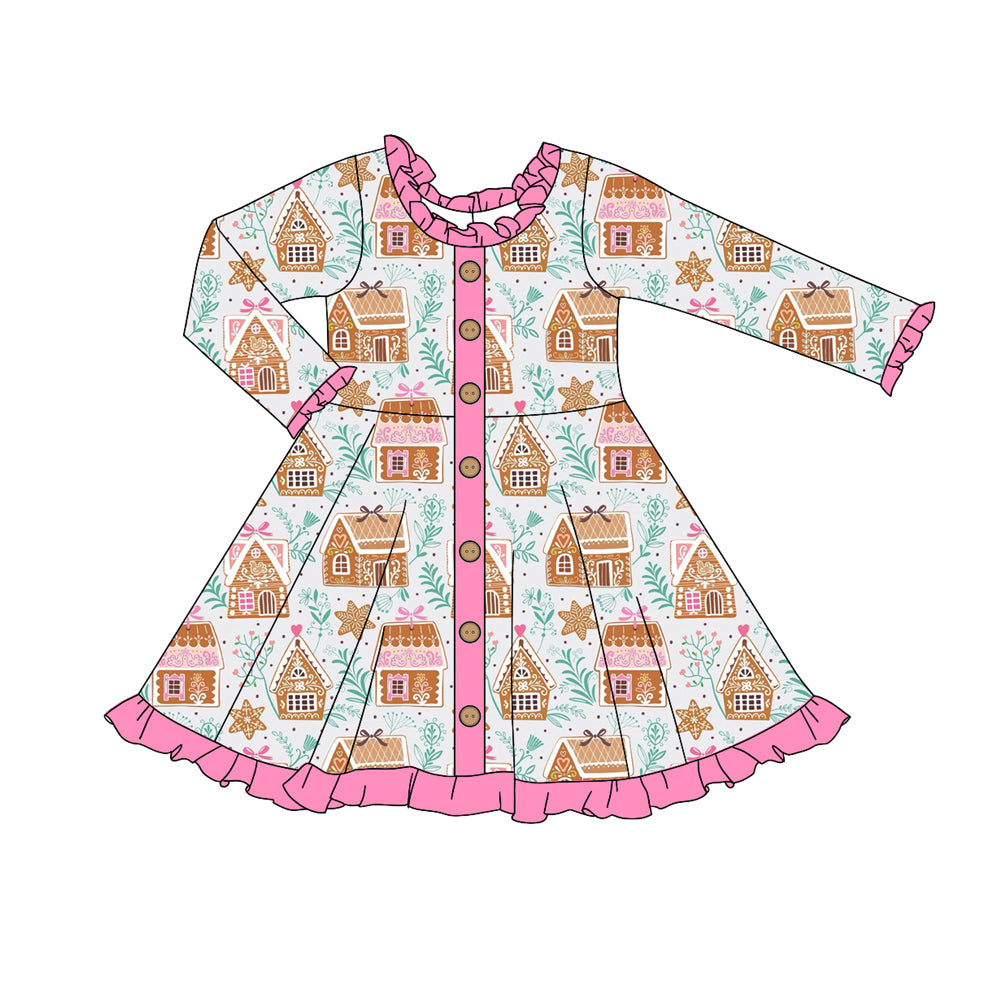 6.2GLD1108 House Christmas Long Sleeve Dress
