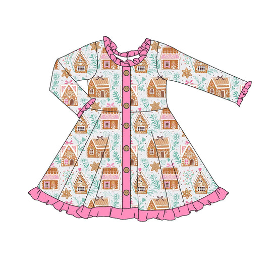 6.2GLD1108 House Christmas Long Sleeve Dress