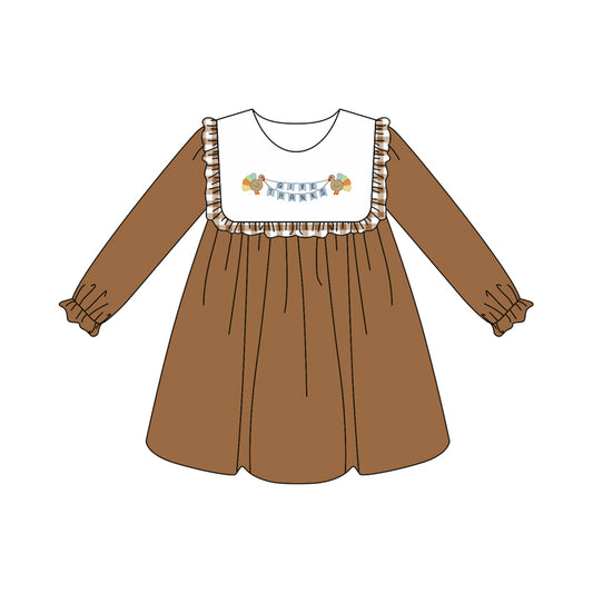 6.5GLD1114 Turkey Brown Long Sleeve Dress