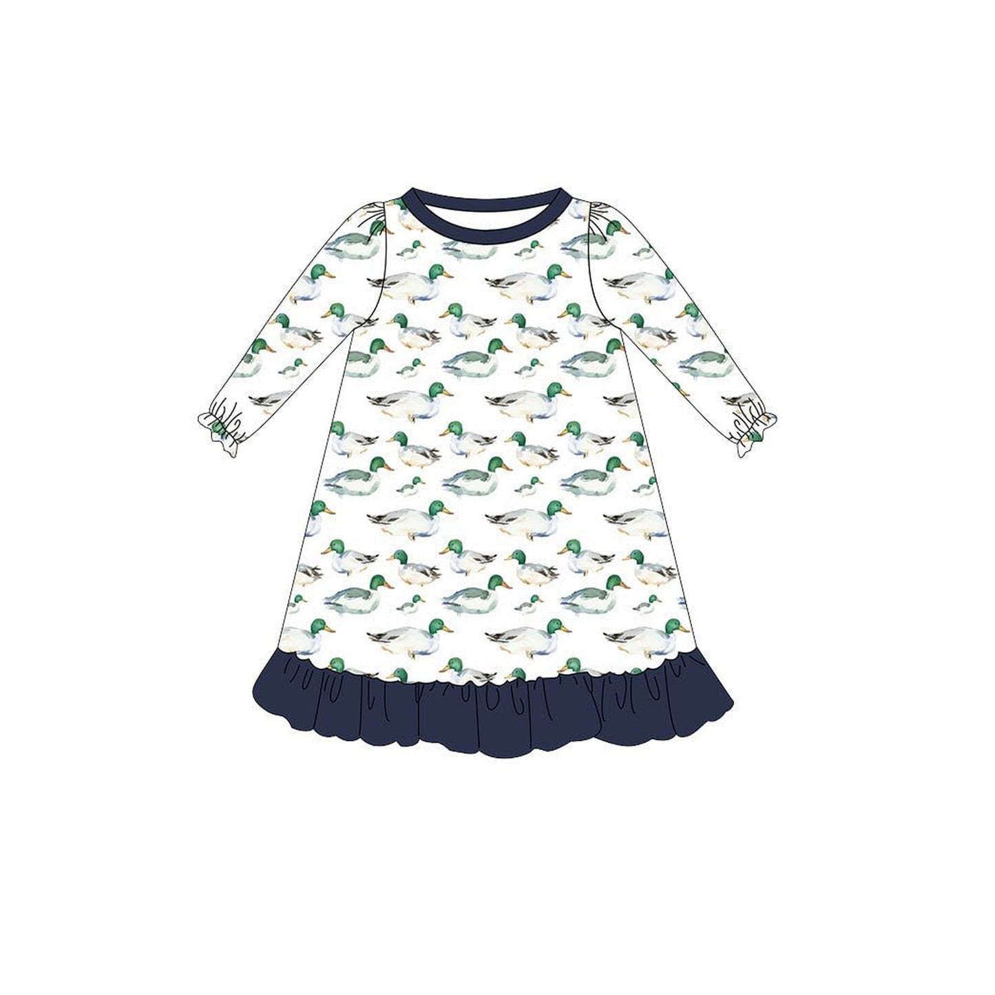6.13GLD1128 duck long sleeve dress