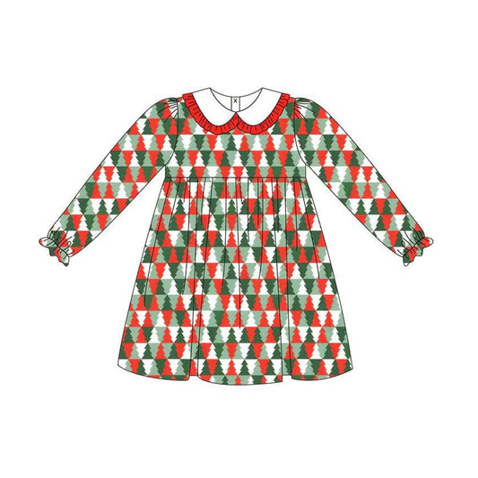 6.13GLD1132 Christmas tree long sleeve dress