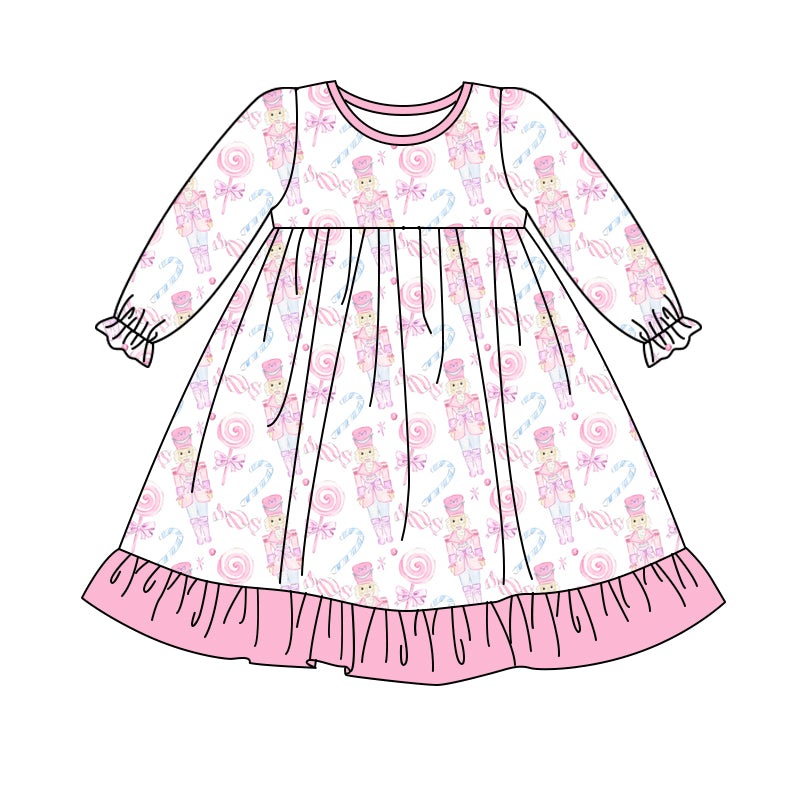 6.16GLD1139 Pink Lollipop Long Sleeve Dress