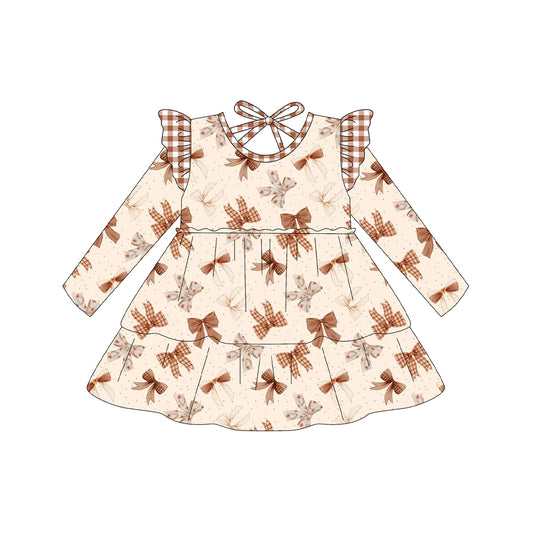 7.29GLD1210 Bowknot long-sleeved dress
