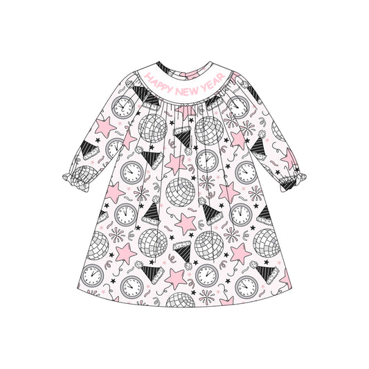 7.28GLD1231 Star New Year Long Sleeve Dress