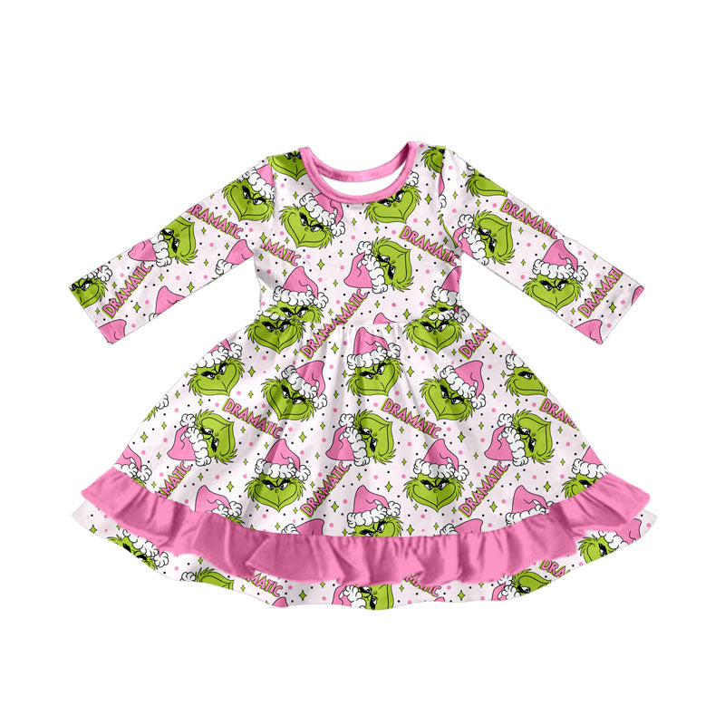 7.26 GLD1234grinch lace green long-sleeved dress
