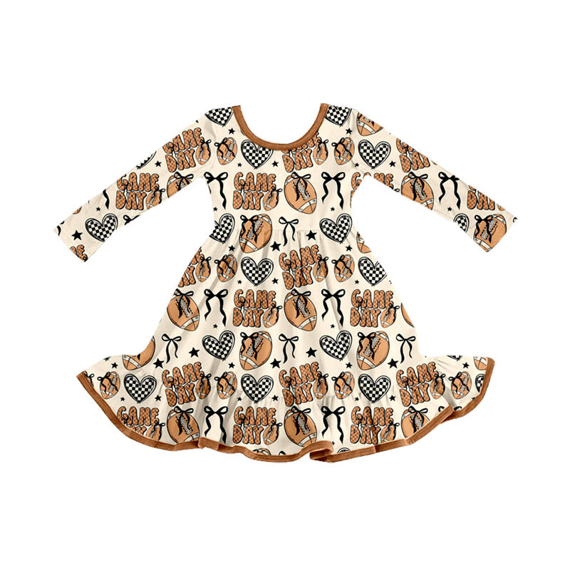 X823 GLD1270 letter love long sleeve dress
