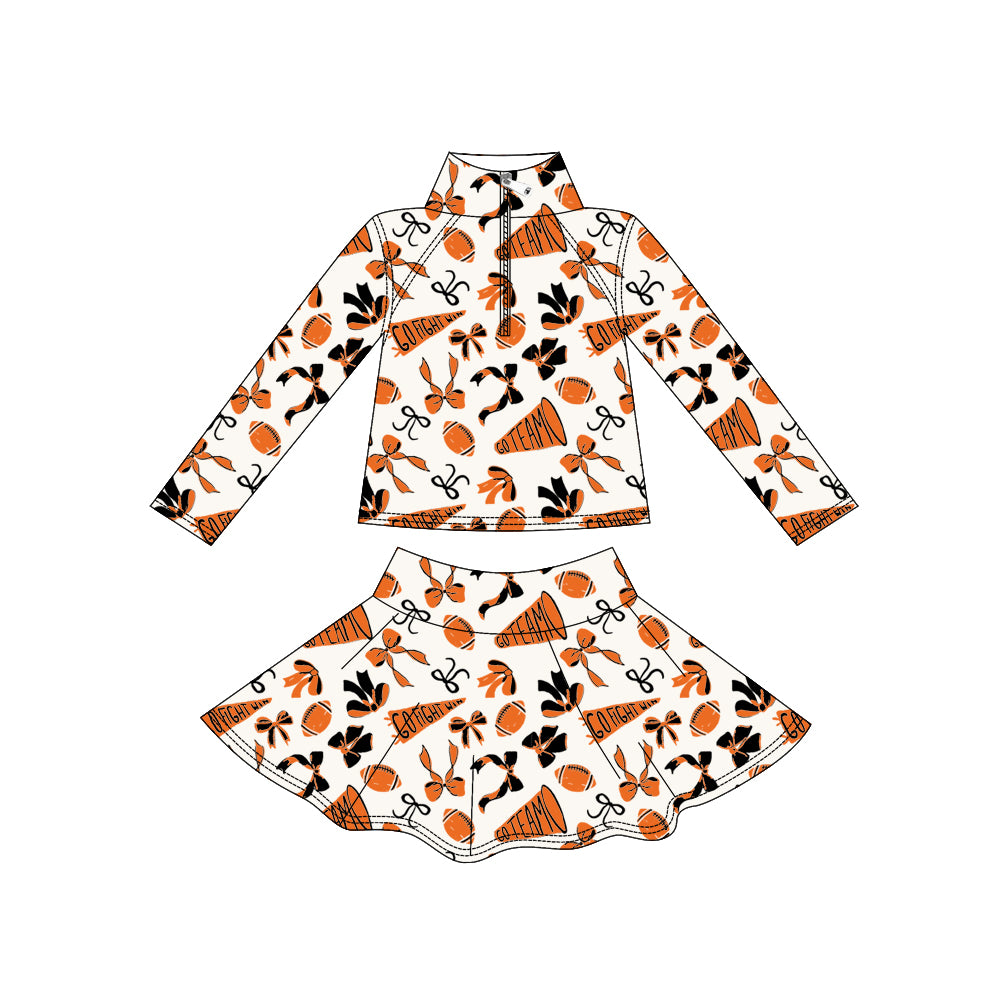 X910 GLD1285 Yoga Orange Rugby Bow Set