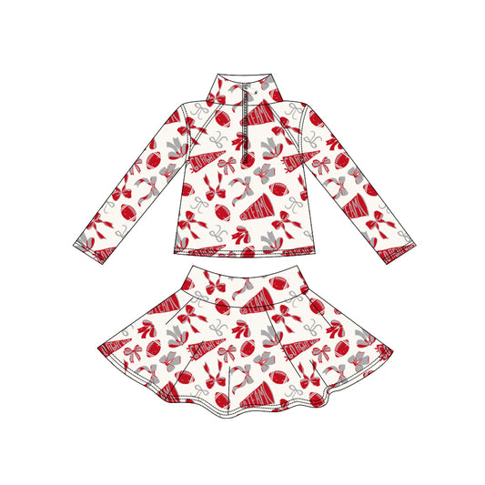 X910 GLD1286 Yoga Red Rugby Bow Set