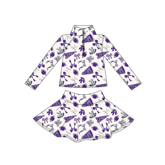X910 GLD1287 Yoga Purple Rugby Bow Set