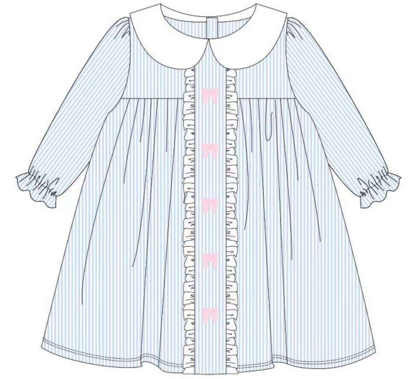 X925 GLD1344 Pink Bow Dress