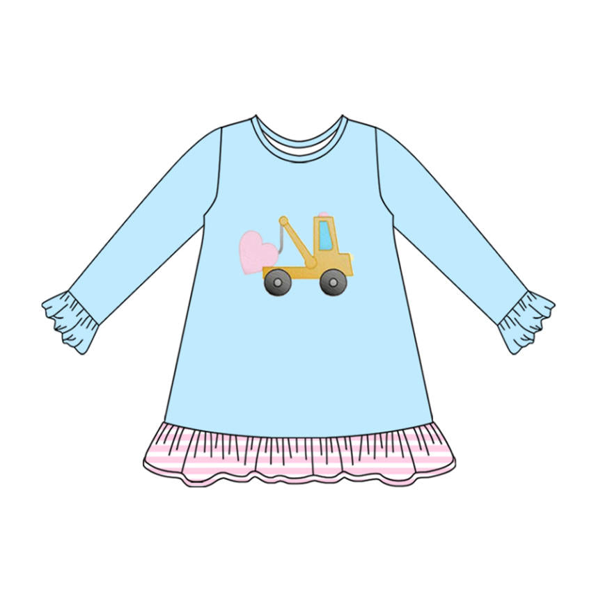 X925 GLD1348 Tractor Long-Sleeved Dress