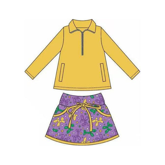 X927 GLD1353 Yellow Culotte Set