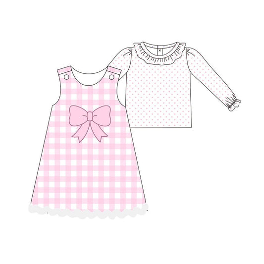 X929 BLD1357 Pink Plaid Set