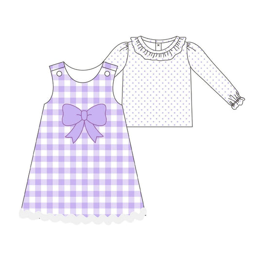 X929 BLD1358 Purple Plaid Set