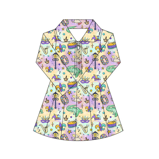 X10.21 GLD1411 Cartoon Zipper Yoga Dress