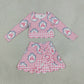 NEW RTS NO MOQ yoga fabric GLD1601 Baby Girls Pink Stripe Scallop Edge Skort Summer Yoga Set