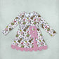 NEW RTS NO MOQ yoga fabric GLD1656 Baby Girls Frogs Gifts Christmas Yoga Active Short Bows Scallop Knee Length Dress
