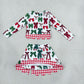 NEW RTS NO MOQ Yoga GLD1677 Baby Girls Green Red Bows Top Bows Skirt Short Christmas Yoga Active Scallop Clothes Set
