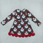 NEW RTS NO MOQ yoga fabric GLD1679 Baby Girls Leopard Santa Short Christmas Bows Scallop Yoga Active Knee Length Dress