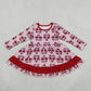 NEW RTS NO MOQ milk silk GLD1695 Baby Girls Bows Candy Cane Christmas Ruffle Knee Length Dress