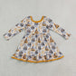 NEW RTS NO MOQ milk silk GLD1723 Baby Girls Stars Lights Happy New Year Ruffle Knee Length Dress