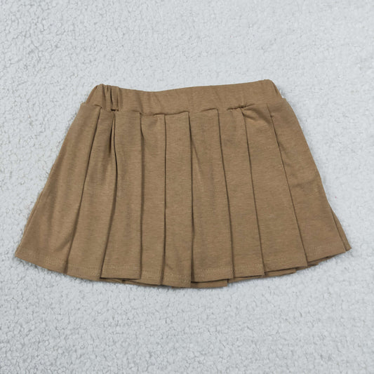 RTS NO MOQ milk silk GLK0107 Baby Girls Khaki Cotton Skirt Shorts Bottom