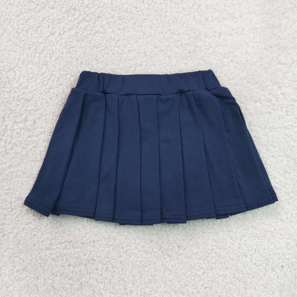 RTS NO MOQ milk silk GLK0108 Baby Girls Navy Cotton Skirt Shorts Bottom