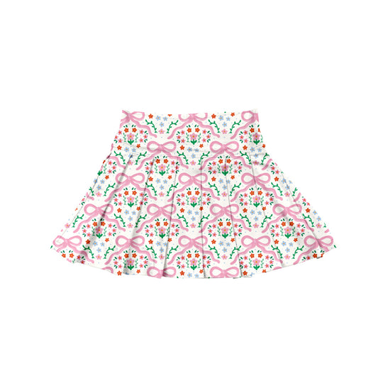 6.20GLK0112 Bowknot Flower Short Yoga Skirt