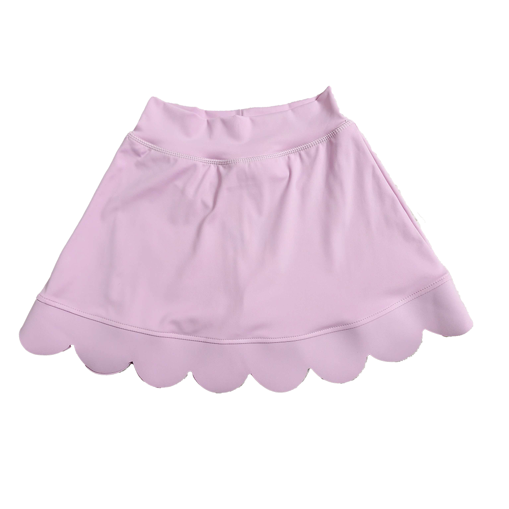 Baby Girls Light Pink Scallop Yoga Active Skirt Shorts Bottom