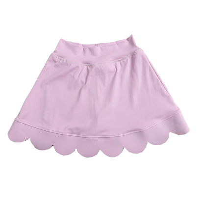 Baby Girls Light Pink Scallop Yoga Active Skirt Shorts Bottom