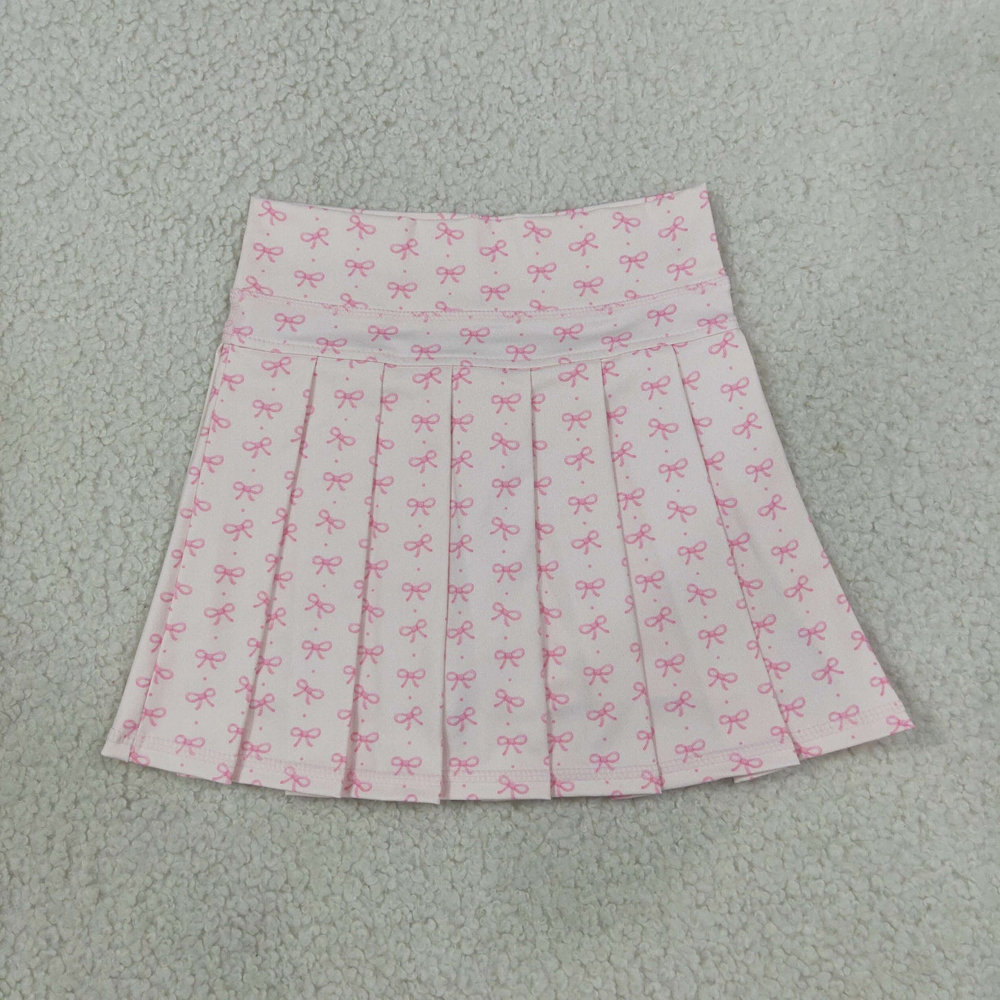 NEW RTS NO MOQ yoga GLK0305 Baby Girls Pink Bows Polka Dots Yoga Active Pleated Skirt Shorts Bottom