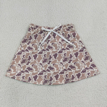 NEW RTS NO MOQ yoga fabric GLK0314 Adult Women Khaki Camo Skort Short Bottom Yoga Active Bottom